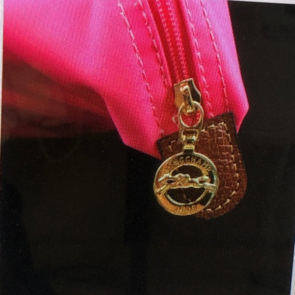 Longchamp Fuchsia Tote with Brown Accents - Picture 7 of 10